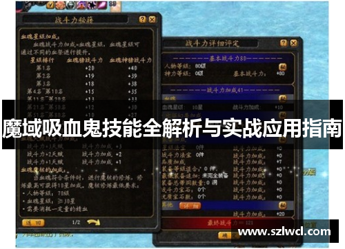 魔域吸血鬼技能全解析与实战应用指南